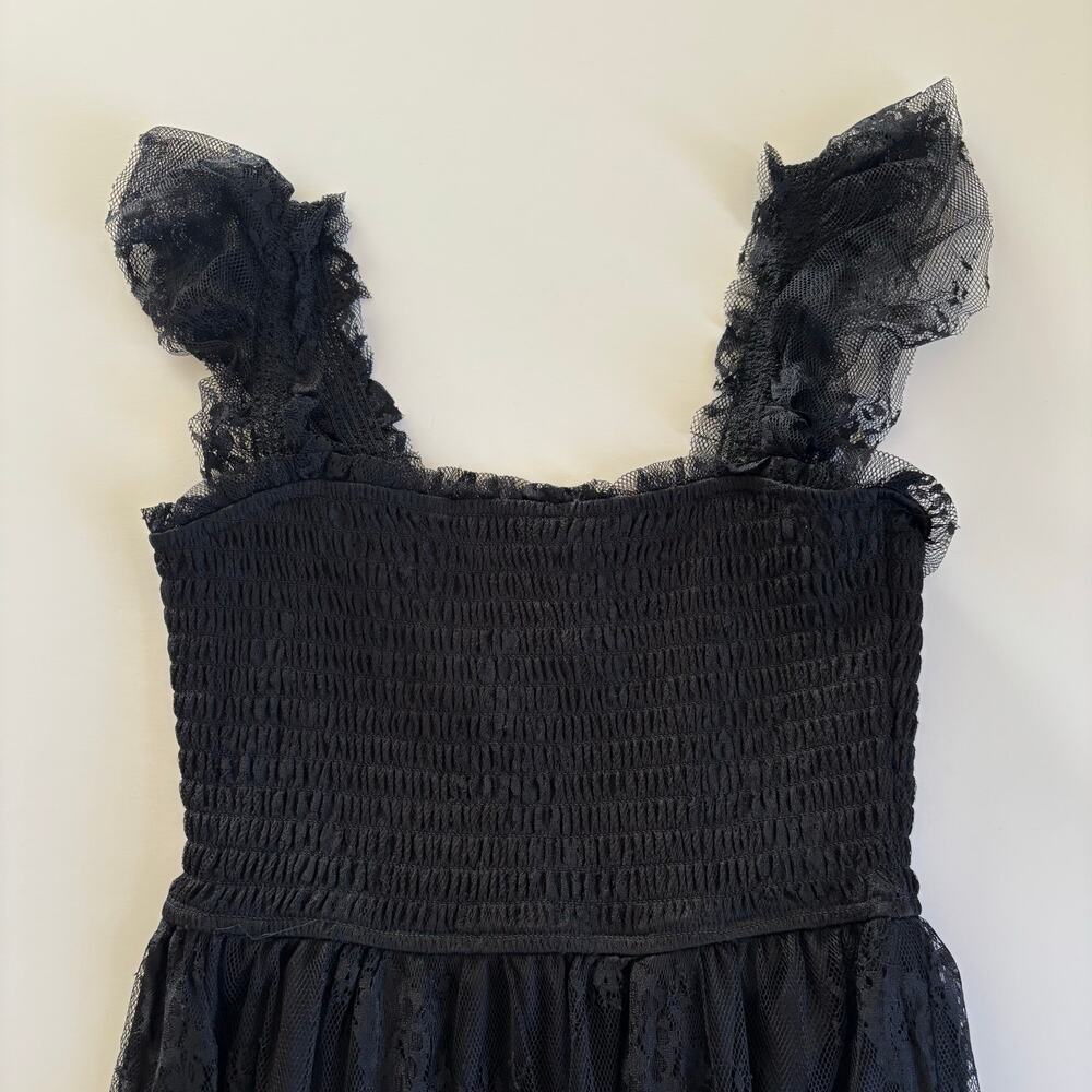 Francesca’s MiAmi Sandra Romantic Black Lace Tulle Midi Dress Women’s Medium NWT - Picture 4 of 8